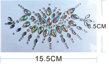 Big Rave Stick On Belly Button Stomach Pastie Bling Body Jewels Rainbow Sticker