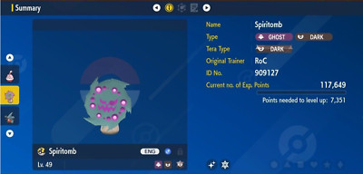 Pokemon Scarlet & Violet 6IV Shiny Spiritomb Max EVs