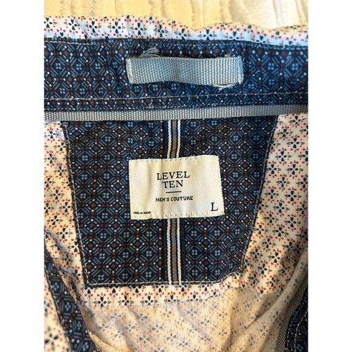 Level Ten Men's Couture Long Sleeve Button Up Geometric Size L 100% Cotton - Picture 3 of 8