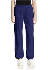 Cherokee Women's Mid-Rise Elastic Waist Cargo Scrubs Pant, Navy 2XL