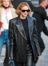 DOUBLE BREASTED Women's Black Blazer Real Lambskin Stylish Slim Fit Coat Blazer