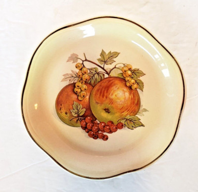 Vtg Palissy Royal Worcester Spode Trinket Dish Small Plate Fruits Design 5 inch