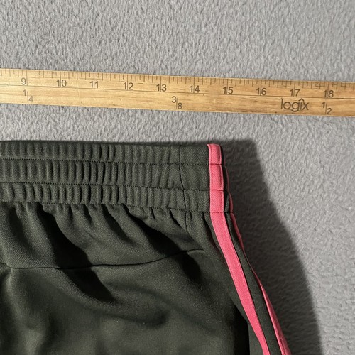 Adidas Track Pants XL 18/20 Black Pink Youth 3 Stripes Athletic Tapered - Picture 7 of 8