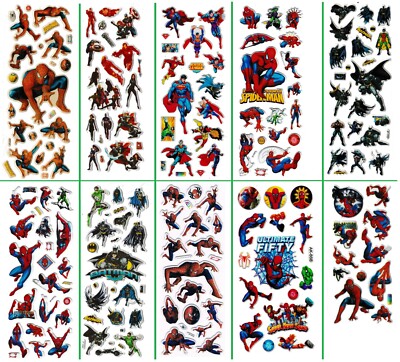 SUPERHEROES SPIDER-MAN SUPERMAN BATMAN HULK  ️  AVENGERS 3D puffy Stickers #3