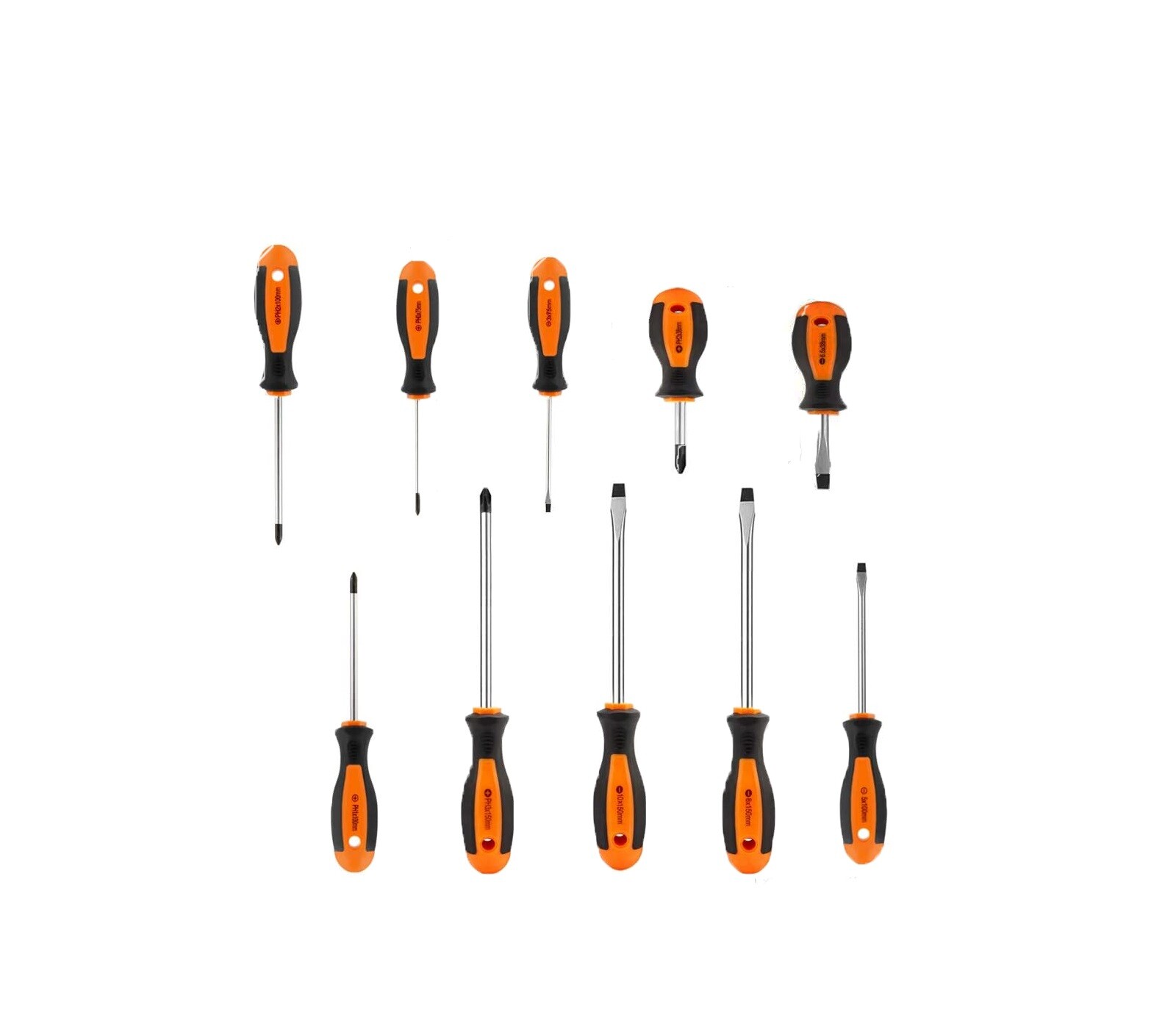 set 10 pz Cacciaviti Punte Magnetiche Croce Piatte Giraviti Riparazione Manuale