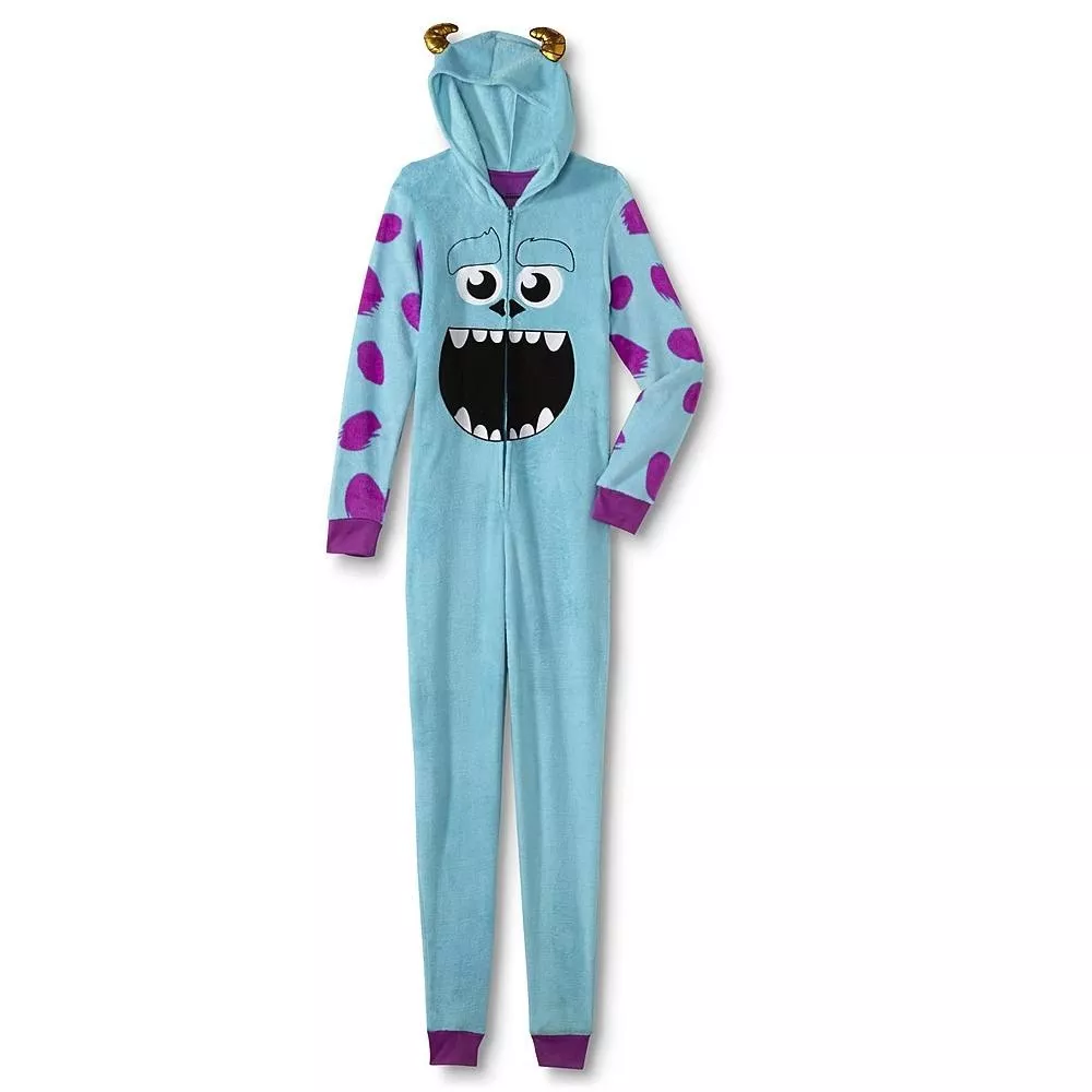 Sulley Monsters Inc Plus Size 1X 2X 3X Women One Piece Pajama Union Suit Men NWT