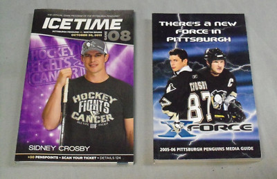 Sidney Crosby, Pittsburgh Penguins, 2005  Media Guide & 2013 Program, On Covers