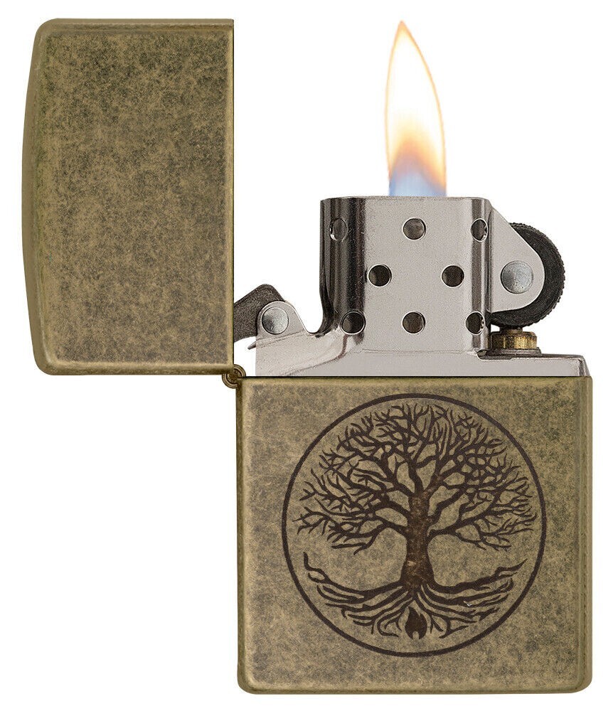 Zippo Tree of Life Pocket Lighter, Antique Brass 29149