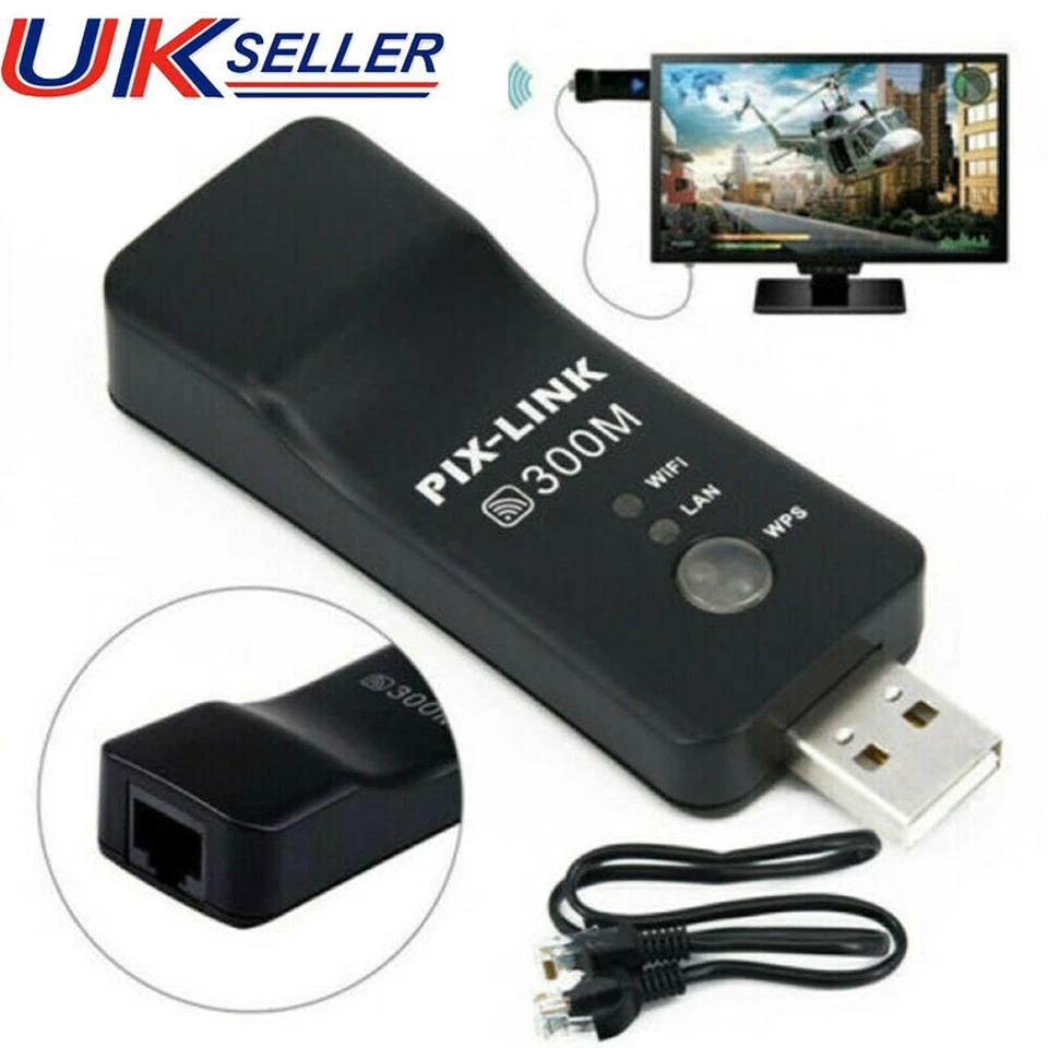 Samsung Capable Smart TV LAN Adapter Ethernet WiFi Wireless Dongle 300M RJ-45 UK - Image 3 of 4