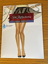 Hanes Silk Reflections Non-Control Top Pearl Pantyhose Wicking Cool Size EF