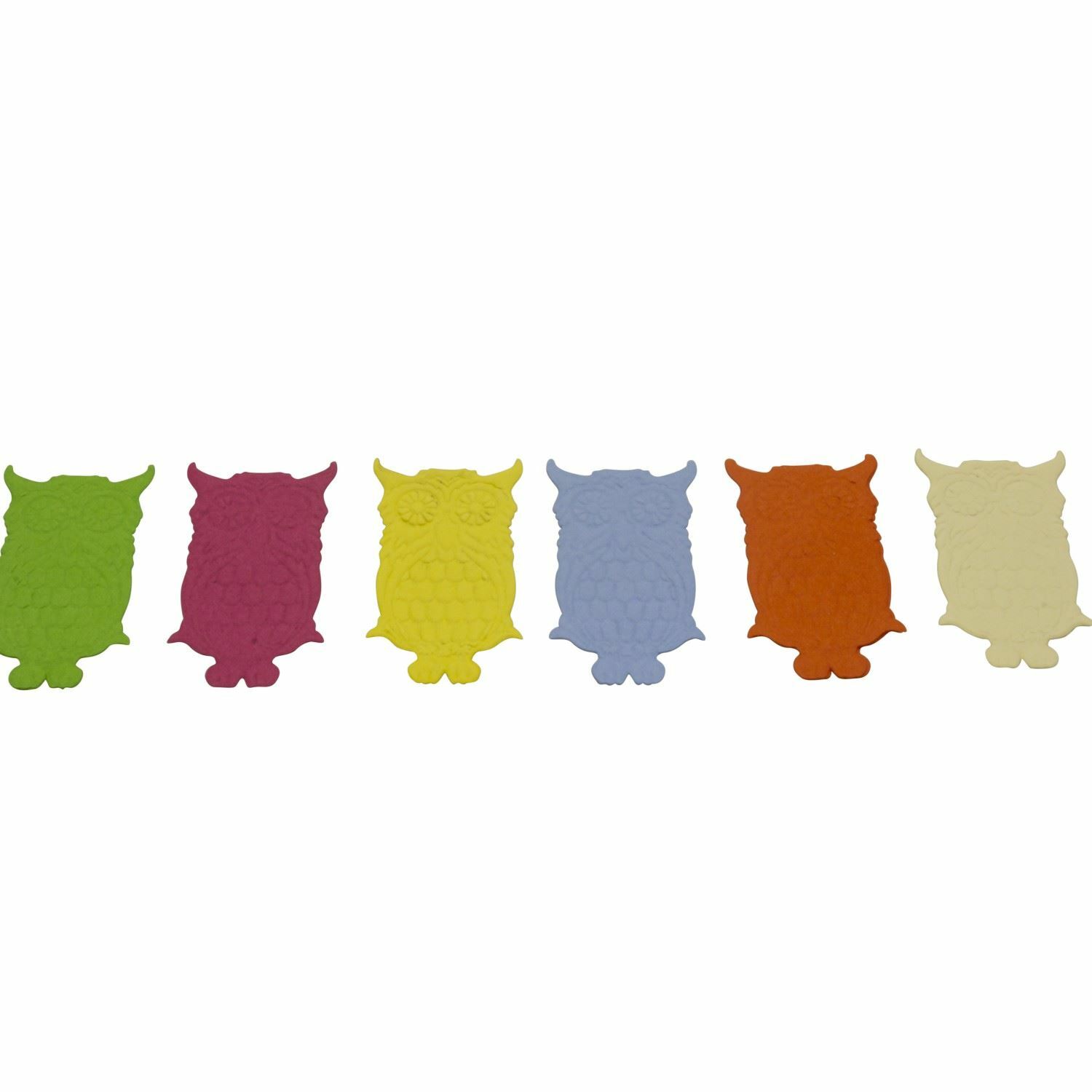 Set of 24 Owls Die-Cut Table Party Decorations 5x3cm Assorted Colours