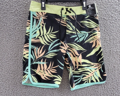 Volcom Bleeding Leaf Mod Drawstring Trunks Big Boys 28 Black Multi Back Pocket - Picture 2 of 17