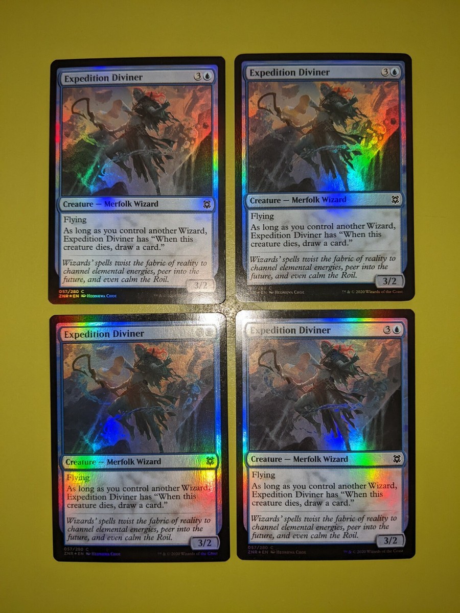 FOIL Expedition Diviner x4 Zendikar Rising 4x Magic the Gathering