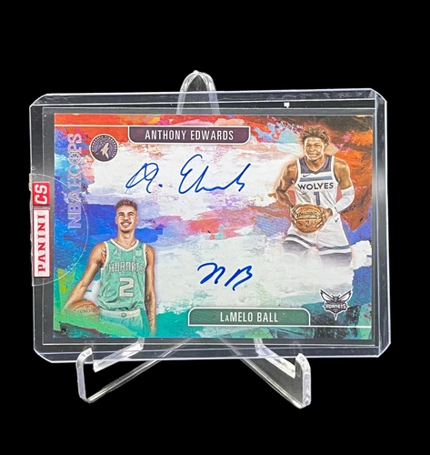 2020-21 NBA Hoops Lamelo Ball Anthony Edwards HOOPS ART SIGNATURES AUTO HA-AL