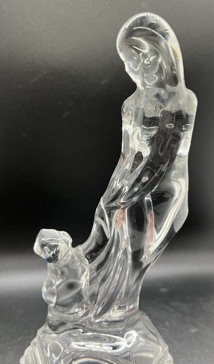 RCR Royal Crystal Rock Mother and Child Art Glass Statue Art Deco