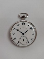 Vintage Cyma Chronometer Platinum Pocket Watch Manual Winding 42mm White Dial