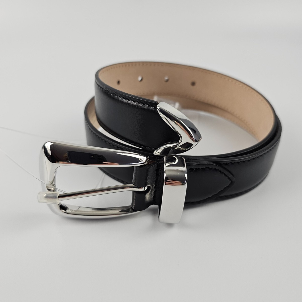 KHAITE Benny Black Leather With Silver 30mm Belt New And Authentic
