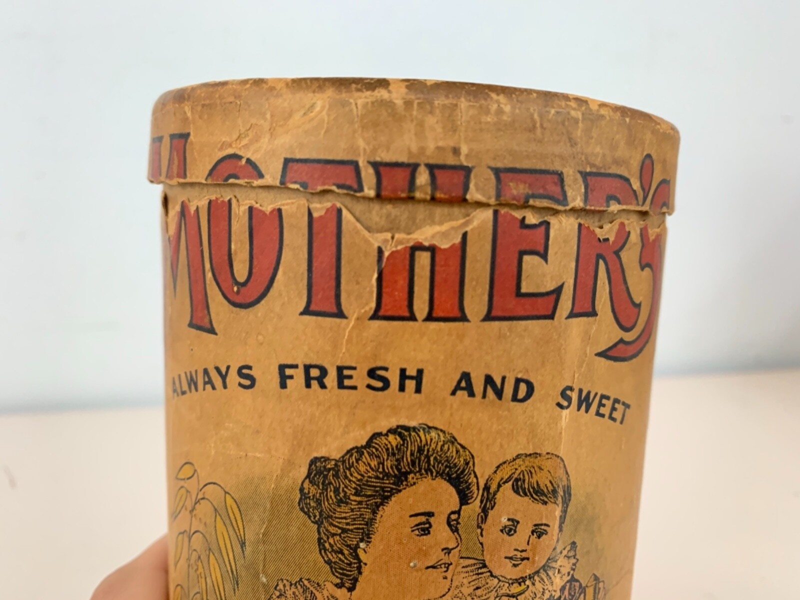 Antique Advertising Mother’s Crushed Oats 1lb 4 oz Quaker Oats Company