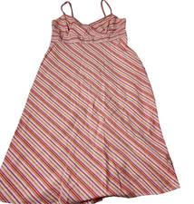J. Crew Women's Medium Spaghetti Strap Striped Dress Pink