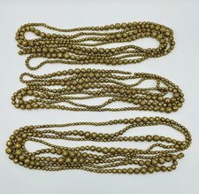 Gold Glitter Bead Christmas Garland 3-Pc 9 Feet Long 27  