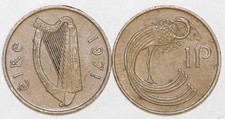 1971 to 2000 Irish Bronze Decimal 1p, Penny Your Choice of Date / Year