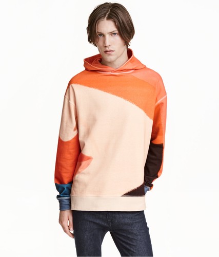 ALEX KATZ x H+M 'Orange Hat' 1990 Men's Printed Hooded Sweatshirt Hoodie S *NWT* - Picture 4 of 13