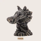 WOLF BRONZE FIGURINE MINIATURE SCULPTURE ANIMALS STATUETTE