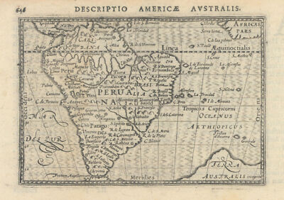 Americae Australis / Peruana von Bertius / Langenes. Südamerika 1603 alte Karte