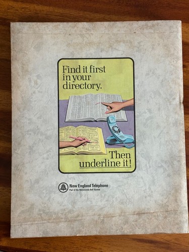 New England Telephone Directory Worcester Massachusetts 1969 Phone Book 617 - Picture 2 of 10