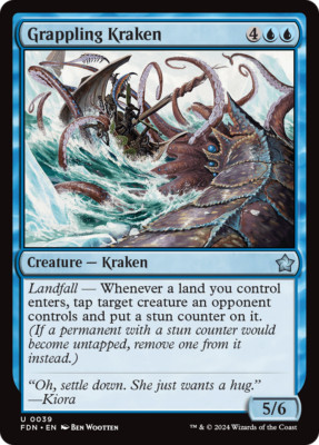 x4 Grappling Kraken FDN Foundations MTG 39 UNCOMMON M/NM 4x
