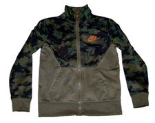 NIKE Boys Size 4 Green Camouflage Track Jacket Therma Dri Fit Full Zip