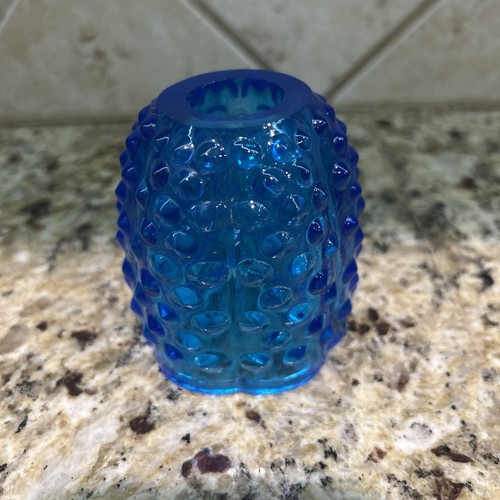 Fenton Hobnail Colonial Blue Fairy Lamp Top Only Replacement 3” Candleholder 