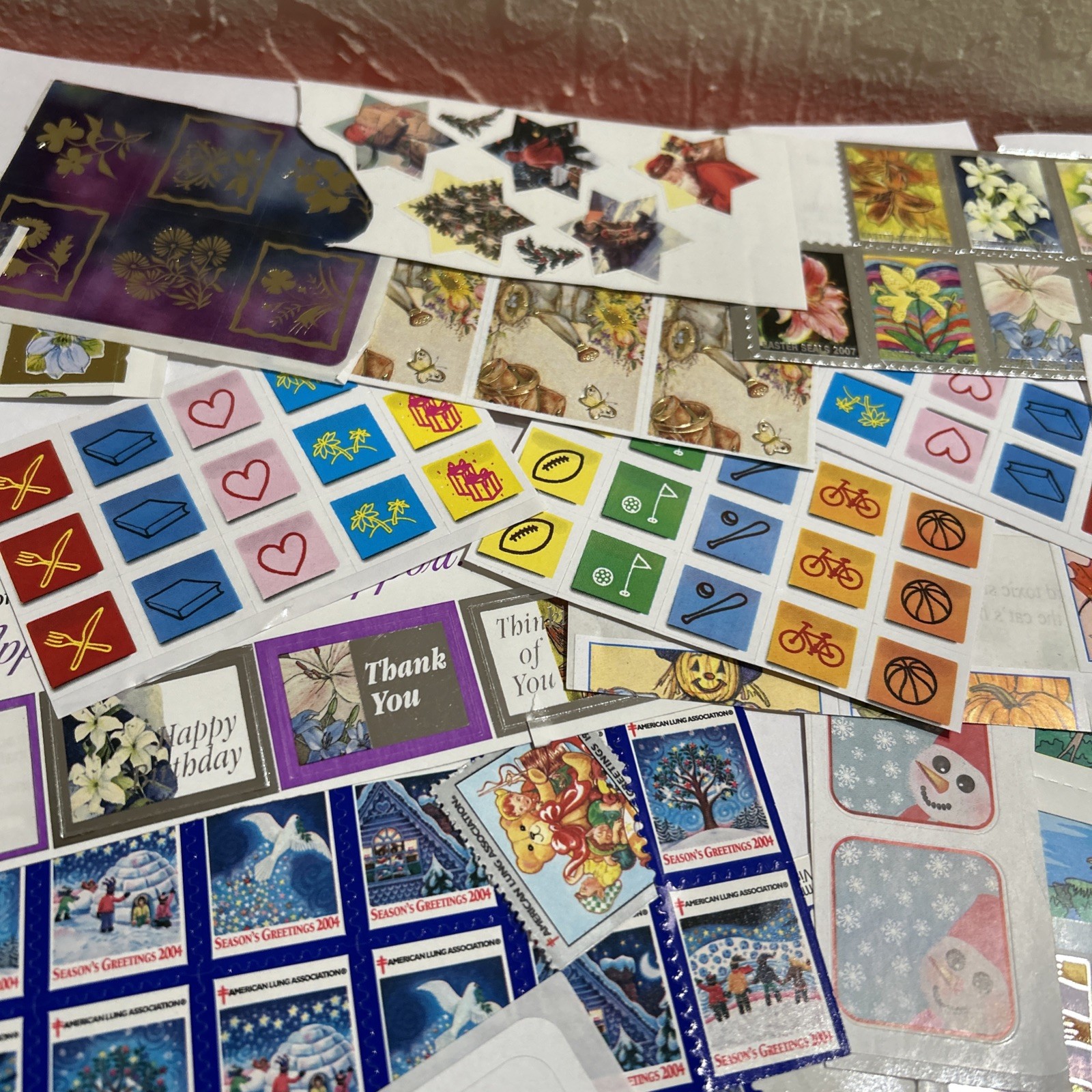 Huge Lot Easter Seals, WWF,   Stickers Stamps, Birds Flowers, Panda, Mini, Mail