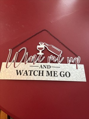 Metal Wine Me Up & Watch Me Go 18  X10  To The Top Of Chain 14  Tall