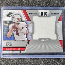 2014 SPx Derek Carr Winning Big Materials Rookie RC #WB-DC Bulldogs