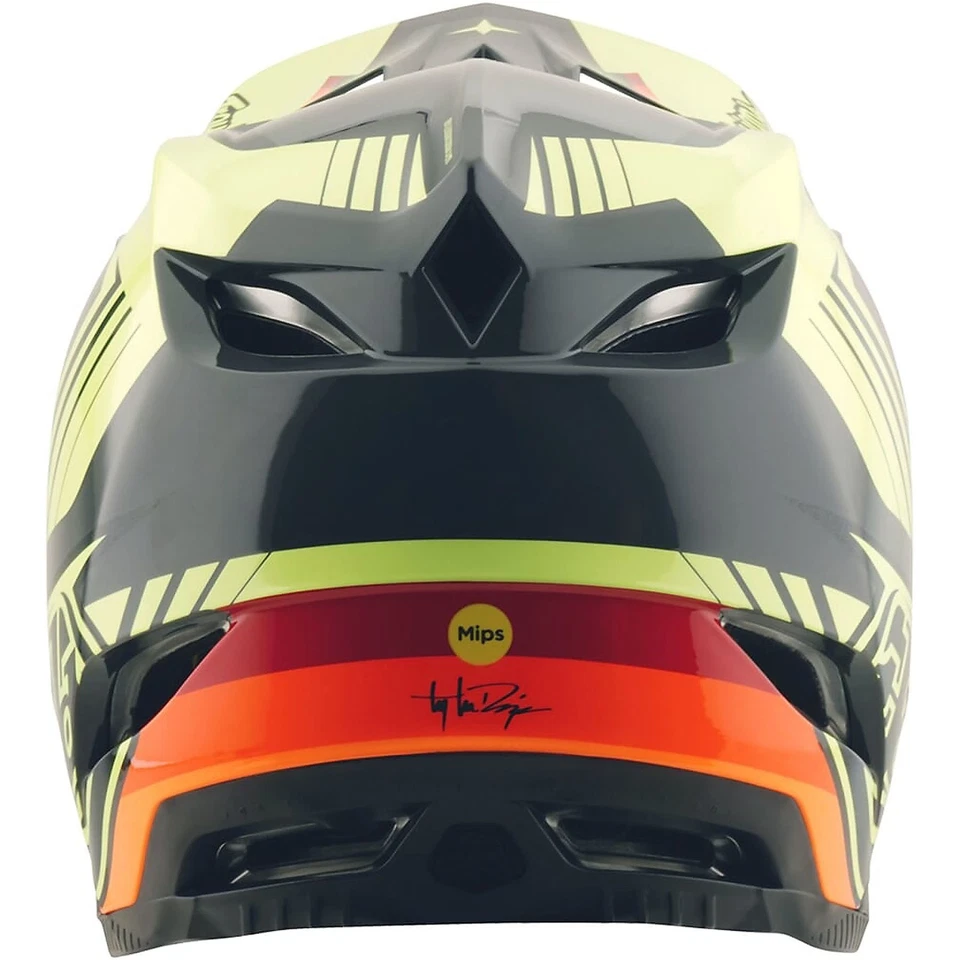 Troy Lee Designs D4 Polyacrylite MIPS Helmet TLD BMX MTB Qualifer - Black/Yellow - Image 3 of 4