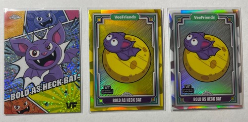 3 2025 Topps Chrome VeeFriends Bold as Heck Bat Manga Yellow Refractor