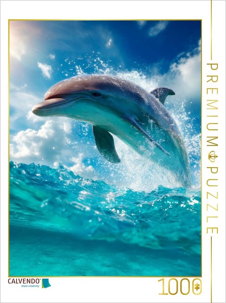 Calvendo Puzzle Playful Dolphin | 1000 Pieces, Finished Size 25.2 × 18.9 In (64-image