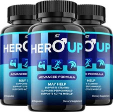 (3 Pack) Hero Up for Men Capsules – HeroUp Vitamin Complex Pills, Energy