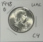 1948 D Franklin Half Dollar Coin Uncirculated