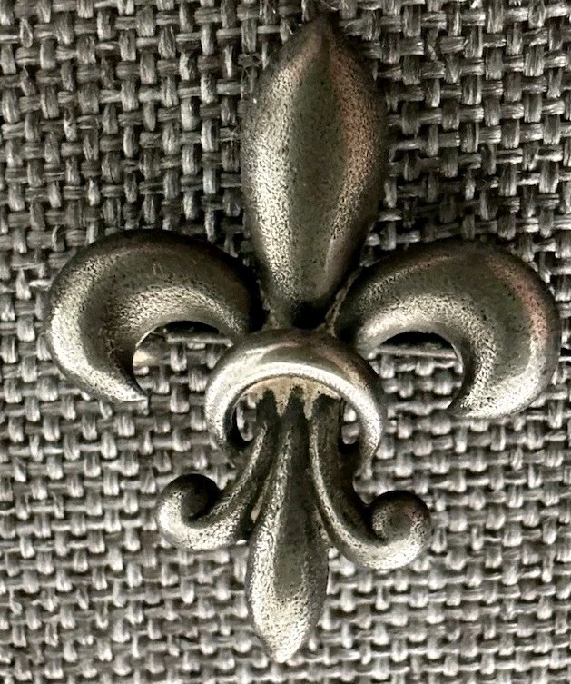 Antique Fleur-De-Lis Sterling Brooch Pin Or Pendant