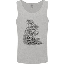 Chaleco Sin Mangas Para Hombre Skull Crown Biker Skull Gótico Heavy Metal
