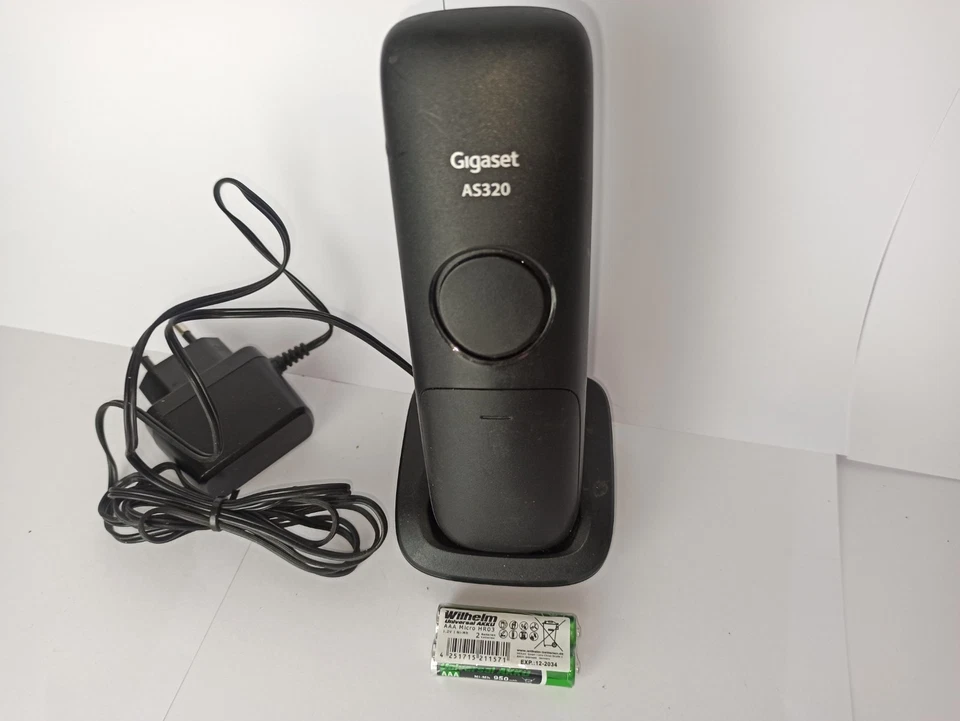 Gigaset AS320 H Schnurlostelefon Akkus Mobilteil Ladestation DECT Schwarz N1 - Bild 2 von 2