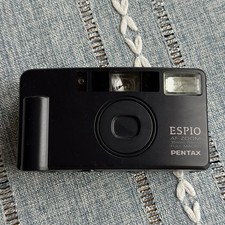 Grey Pentax Espio Af Zoom 35mm Film Camera Point Shoot Tested Works