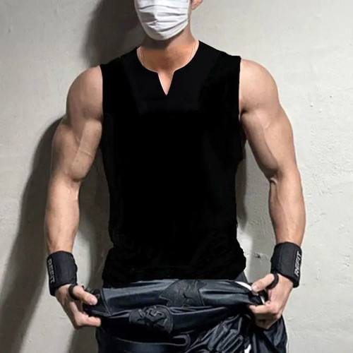 Canottiera uomo palestra senza maniche leggera basic maglietta oversize nuova - Foto 16 di 26