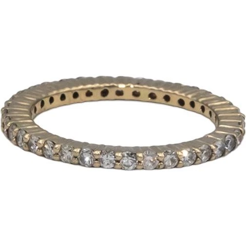 Anillo de eternidad de diamantes de corte redondo de 0,77 quilates de oro amarillo de 18 quilates talla 6