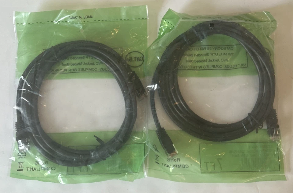 2x - Cat5E Patch Cable 350 MHz UTP stranded 24awg PVC Jacket, Gold Plated Plugs - Image 2 of 4