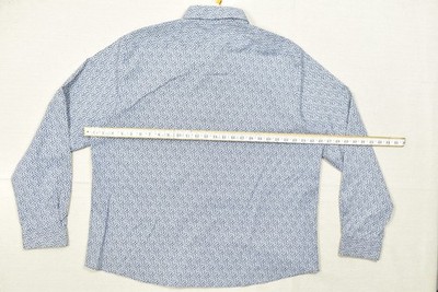 Tommy Hilfiger THTech Slim Fit Stretch 2XL Blue White Leaf Pattern 