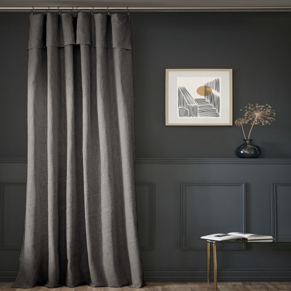 Rideau ajustable 140x270 cm en coton ardoise pour salon