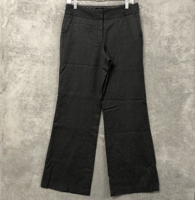 J Crew Trouser Pants Womens 4 Gray Wool Wide Leg Office Career Work Favorite Fit